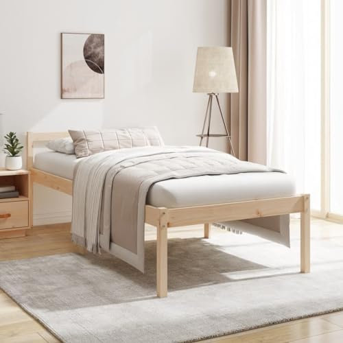 CFODOJ Haus & Garten Möbel-Seniorenbett ohne Matratze 100x200cm Massivholz Kiefer