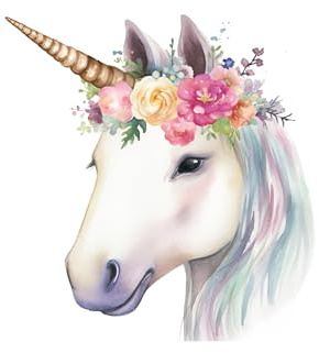 Edible print 5 Unicorn Cake topper decoration icing paper - uncut