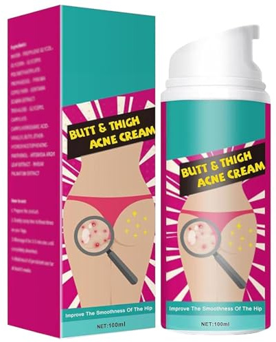 Gesäßpflegecreme, Hüftakne-Creme, 100 ml Creme für Gesäßkörner, Creme zum Entfernen von Gluteekörnern, Porenreinigung am Oberschenkel
