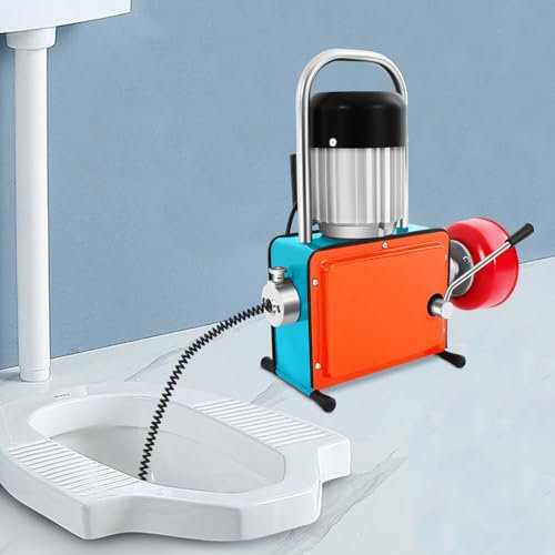 Limpiador de tuberías eléctrico, 500 W, desatascador de desagües, espiral, 220 V, para tuberías de 20 a 150 mm de diámetro, desatascador de desagües, baño, cocina