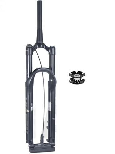 Fourche VTT à blocage manuel, tube conique de 3,8 cm, axe traversant de 66 cm, 27,5 cm, 29 cm, amortisseur pneumatique 15 x 110 mm, débattement de 100 mm, frein à disque, fourche avant (couleur : noi