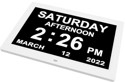 Orologio Giornaliero, Calendario Digitale 100-240 V Dampen Automatico 12 Allarme Personalizzato 12 Pollici 8 Lingue per Anziani (Spina europea)