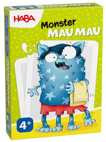 HABA Monster-Mau-Mau – Mau-Mau-Kartenspiel-Klassiker für Kinder ab 4 Jahren, Monsterkarten und Aktionskarten, 2–5 Spieler, ca. 15 Min. – 2013363001