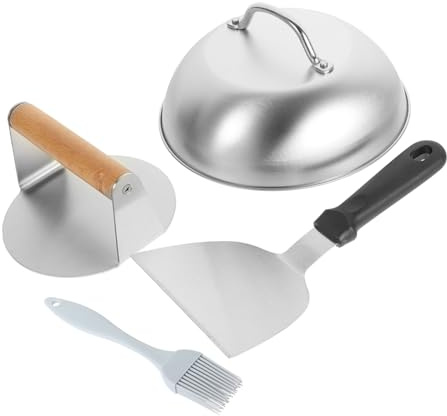 DECOMELODY Presse à Burger Acier Inoxydable avec Poignée Bois Outil de Cuisine pour Former Galettes de Viande Moule Presse Viande Pratique pour Barbecue et Préparation Maison