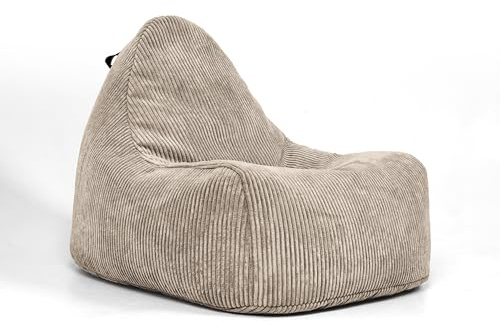 Nadimaideal Königessitzsack XXL aus Cord für Teenager & Erwachsene | Gaming Sitzsack 100 X 85 cm | Komfortabler Beanbag | Mit hochwertige Füllung EPS Perlen (Beige, Königessitzsack XXL)