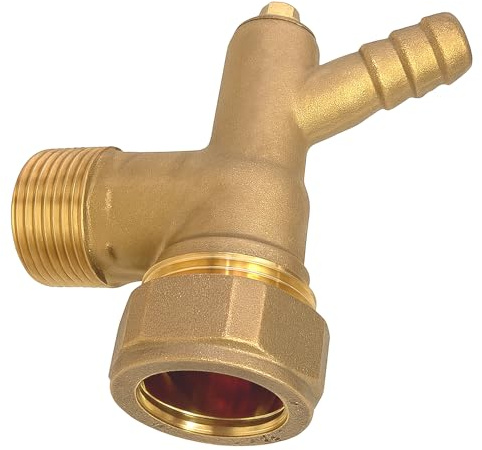 Westco Coude mâle à compression en laiton avec robinet d'évacuation 22 mm x ¾