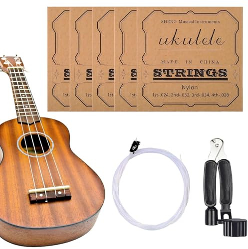 Ukulele Saiten 5 Sets Nylon Langlebige Saiten | Ukulele Zubehör Für Gitarristen Übung Musikreise Schule Outdoor Feier Party