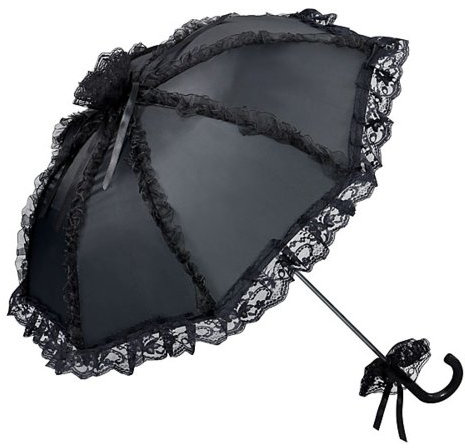 VON LILIENFELD Brautschirm Hochzeitsschirm Damen Klein Accessoire Satinstoff Malisa schwarz