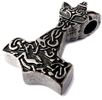 Germanenschmuck Skane Hammer/Thors Hammer Anhänger (Kettenanhänger in Altsilber)