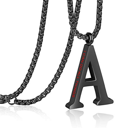Rehoboth Letter A Pendant Necklaces for Women or Men Cubic 26 Initial Letters Alphabet Personalized Charm Pendant Necklace 24 Inch Chains