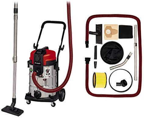 Einhell Aspirateur de Chantier TE-VC 2230 SAC (1150 W, Cuve 30L, système de filtration pour poussières fines, spécial plâtre) Vendu avec plusieurs buses et filtres
