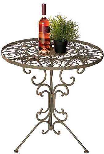 DanDiBo bord bistrobord antik rund trädgårdsbord metall 1792 järnbord balkongbord vintage