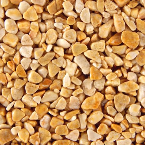 Terralith Steinteppich Marmor Komplett-Set für 1qm - Körnung: mittel - 4-6mm mit Epoxidharz Bindemittel - für Innen in gelb (giallo)