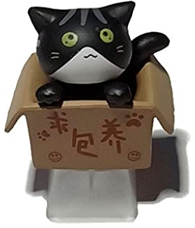 Cat Keycap Esc keycaps DIY Personality Custom Cartoon Anime Keycap Replacement Bottom Backlit Keycaps Gift for Mechanical Keyboard KeyCap OEM R4 Height (Transparent) (Black)