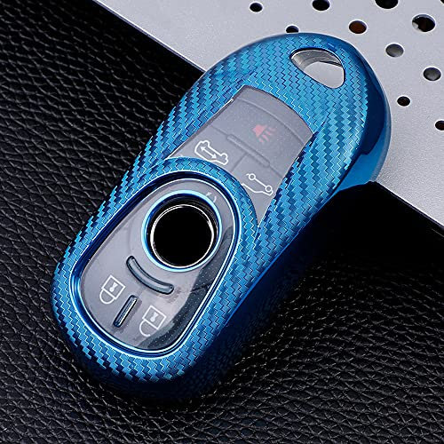 ontto Autoschlüssel Hülle TPU Schutz Cover Passt für Opel Adam Astra J K Corsa E Insignia Karl Mokka Zafira Schlüsselhülle Schutzhülle Schlüsselanhänger Schlüssel Schutz Etui 2/3 Tasten-Blau