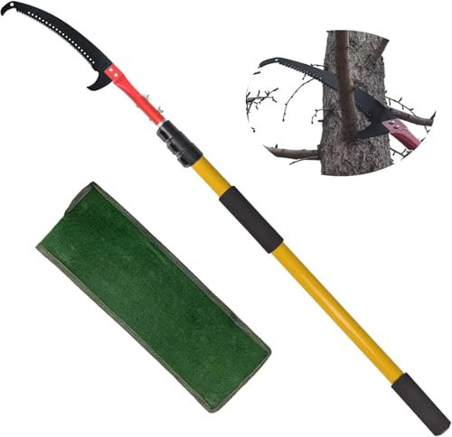 SUNORCHID Telescopic Tree Pruner - 10 Foot Pole Saw, Extendable Long Reach Tree Pruning Saw for Pruning and Trimming Branches and Leaves