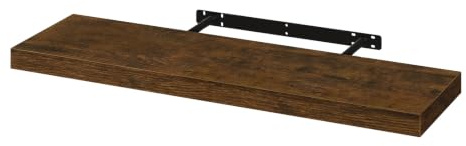 WOLTU Étagère Murale, Étagère Flottante pour Livres CD DVD, en Panneau de Bois d'Ingénierie, 80x23x3,8cm, Marron Rustique, RG9318hov