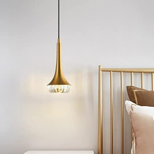 SXYSXYSXY Moderne LED Pendelleuchte Kristall Hängeleuchte Nordic Nachttisch Schlafzimmer Pendellampe G9*1 Hängelampe für Wohnzimmer Kücheninsel Loft Kronleuchter Ø12*22cm