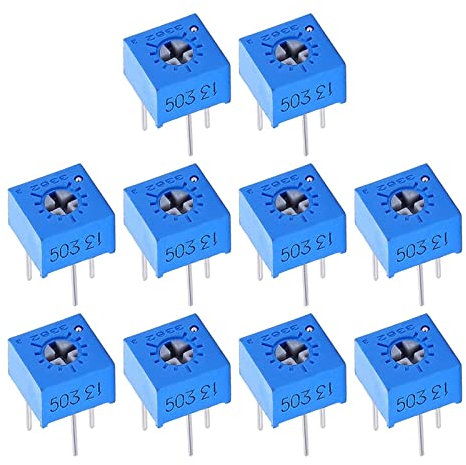 BACEAE 100PCS 3362P Single Turn Trimmer Potentiometer 100 200 500 1K 2K 5K 10K 20K 50K 100K 500K 1M Ohm 3Pin DIY Widerstand for Arduino Variabler Widerstand (Size : 200K Ohm)