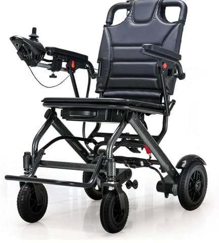 Foldable Electric Wheelchair Lightweight Folding Power Chair 15 KG Mobility Chair Remote Control 20 ah Battery 6 KMPH 360W (2 X 180W) Dual Motor Aluminium Frame