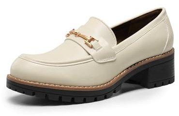 Dream Pairs Mocasines para Mujer, con Plataforma, cómodos, sin Cordones, Elegantes, Informales, de Negocios | Piel vegana flexible, forro piel, plantilla látex 4mm, espuma antepié, suela tacos gruesos.