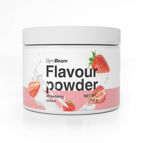 GymBeam Flavour Powder 250g: Polvere per Aromatizzare con Alto Contenuto di Fibre, Aroma Delizioso per Cibi e Bevande, Solo 10 Calorie per Porzione (250 g (1er pack), Strawberry Cream)