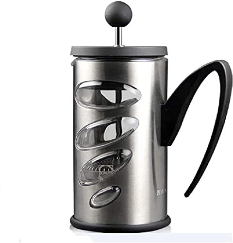 PLYLAY Prensa de café francesa de 600 ml, vidrio grueso resistente al calor, prensa de filtro francés, cafetera de vidrio, máquina de té, doble filtro, 20240309