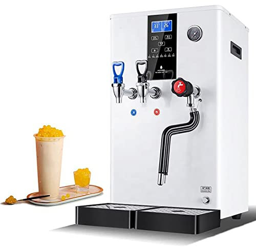 Montalatte A Vapore Professionale Da 20 Litri Scaldalatte A Doppia Testa Scalda Acqua Calda E Fredda, Controllo Della Temperatura Di Precisione Attrezzatura Per Tè Al Latte Per Caffè Tè Caffetteria N