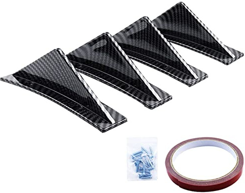 Diffusore spoiler posteriore - Diffusore paraurti posteriore, diffusore paraurti posteriore universale in fibra di carbonio, design tridimensionale, 4 pezzi/set