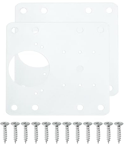 sourcing map Cabinet Hinge Repair Plate, 2 Set 90mm/3.54 Stainless Steel Kitchen Cupboard Door Hinge Repair Plate Kit Includes Fixing Screws for Wooden Kitchen Cabinet Doors, White