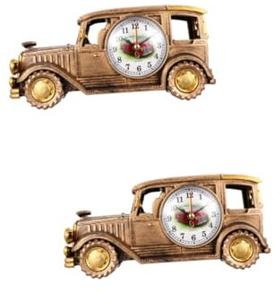 PRETYZOOM 2St autoförmiger Wecker Alter Wecker Vintage-Spielzeug Haushaltsuhr Digitaluhr hühner Spielzeug kinderknallzeug Kinderwecker Uhranzeige Uhrenverzierung Umweltschutz Galvanik