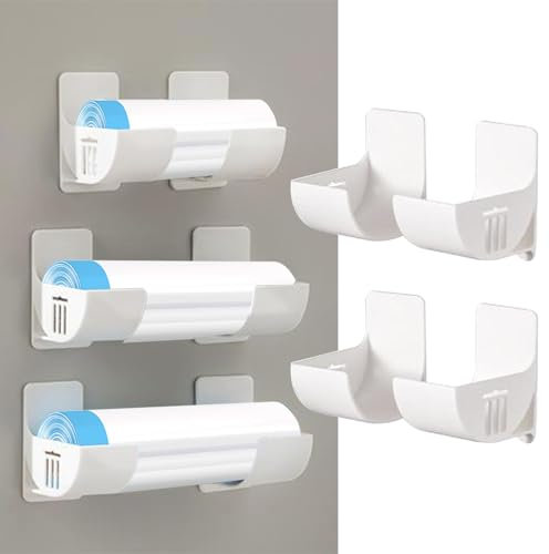 2 Paia Porta Sacco Della Spazzatura in Plastica, Supporti per Sacchetti Della Spazzatura a Parete, Organizer per Sacchetti Della Spazzatura per Riporre E Organizzare Gli Accessori Da Cucina (Bianco)