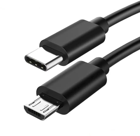 USB C to Micro USB Cable (Micro USB to Type C) - Works with Camera, Camcorder, SAT NAV, Dashcam, Power Bank, Portable Speaker, Mobile, Tablet, eBook reader, Portable Hard Drive and more - 50cm