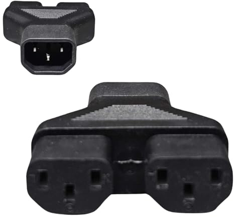 Mr.Gadget's Solutions IEC Power Y Splitter Cable C14 to Dual C13 Kettle Lead Adapter Heavy Duty Power Supply for PC, Monitor, Server, and More – Durable 2-Way Extension for Efficient Power Management