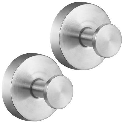 flintronic Lot de 2 crochets à ventouse en acier inoxydable étanche et résistant pour serviette, crochet à ventouse étanche, crochet amovible et réutilisable pour salle de bain, cuisine, porte en