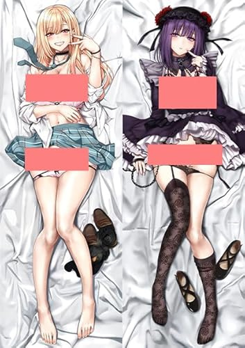 JNLIFT Anime Kissenbezug für My Dress-Up Darling,Anime Pillowcase Hochwertiges Full-Body Umarmungskissen Bezug,Body Kissenbezug Seitenschläferkissen Bezug,2WT-50x150CM