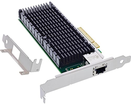 InLine® Tarjeta de Red de 10 Gigabit, 1 RJ45 10 GB/s, PCIe x8, Controlador LAN Ethernet de 10 GBASE-T, a Partir de Win 7, Server 2008, Linux 2.6, Incluye Placa de Ranura de Perfil bajo, 51132A
