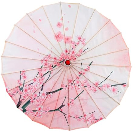 Harilla Geölter Papierschirm Handgemacht für Hochzeit, 82 CM, Handgemachter Chinesischer Kunst klassischer Tanzschirm, Eleganter Regenschirm Reiseschirm für Partys, Fotografie, Cosplay