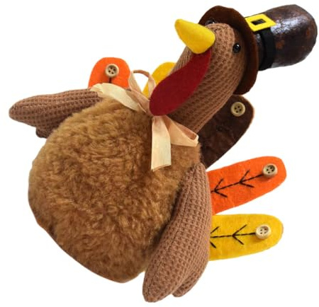 Sosoport Peluche Tacchino Decorativo per Ringraziamento e Festa del Raccolto e Adulti Idea Regalo e Addobbo Fotografico per Tavolo Autunnale