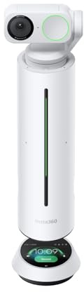 Insta360 Wave – Haut-Parleur IA, Bluetooth, enregistreur Vocal, 8 micros réduction du Bruit, Beamforming, Transcription et résumé IA, 99 Langues, Stockage 32 Go, réunions, podcasts, livestreams