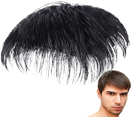 Toupee Wig Men - Hair Patches For Men, Menns Short Toppers Hairpiece Haair Extensions, Natural Black Short Topper Wig, Real Human Haairs T Oupee Clip, Hair Tropper For Menns Baldness