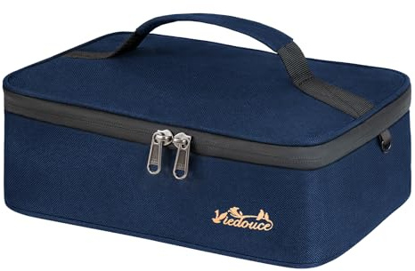 Viedouce Lunchtasche 4L Wasserdicht Isoliert, Doppelreißverschluss Mini Kühltasche zum Mitnehmen für Männer/Frauen, Luftdichte Isoliertasche für Büro/Schule, Faltbar Thermotasche, Blau