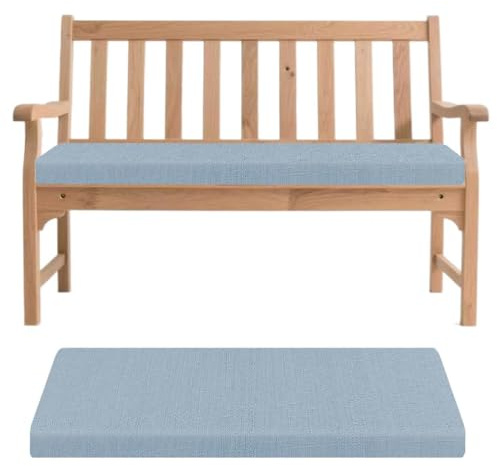 Waschbares Bankkissen für den Innen- und Außenbereich, rutschfestes Gartensitzkissen, abnehmbar, 140 x 40 x 5 cm, Himmelblau, Bankauflage für Küchen- und Terrassenmöbel