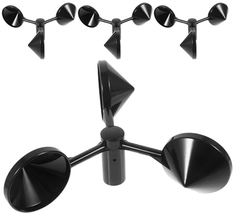 Parliky 4 Pezzi Set 4 Pezzi Tazze Sensore Anemometro a Tre Tazze in ABS, Ricambio Indicatori Direzione Vento per Stazioni Meteorologiche, Resistente Intemperie, per Uso Esterno e