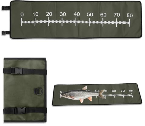Casenly Angeln Abhakmatte, 98x30.5cm Karpfen Matte Faltbare, Fishing Abhakmatte mit Maßband, Tragbar Measure Mat für Anfänger Angler zum Spinnfischen Raubfische Outdoor