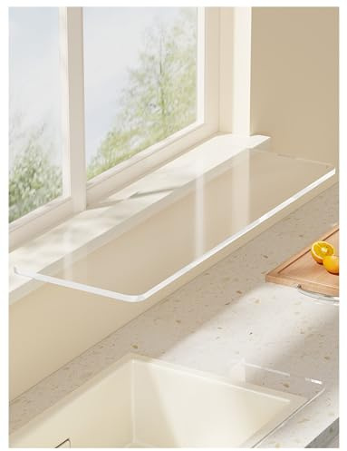 Cubierta for alféizar de ventana, estantes de extensión, acrílico transparente, 0,19 pulgadas de grosor, organizador impermeable for alféizar de ventana/estante for plantas(40x21cm/15.7x8.3 inches)