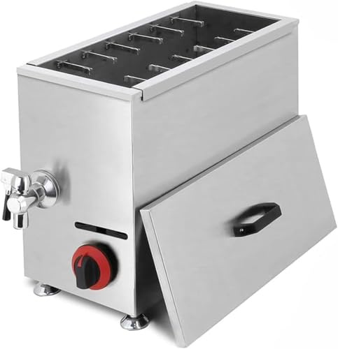 Friggitrice A Gas Gpl Commerciale da 21 Litri per Corn Dog E Formaggio, Grande capacità con 12 Ganci, Temperatura Regolabile, Ideale per Lo Street Food Coreano.
