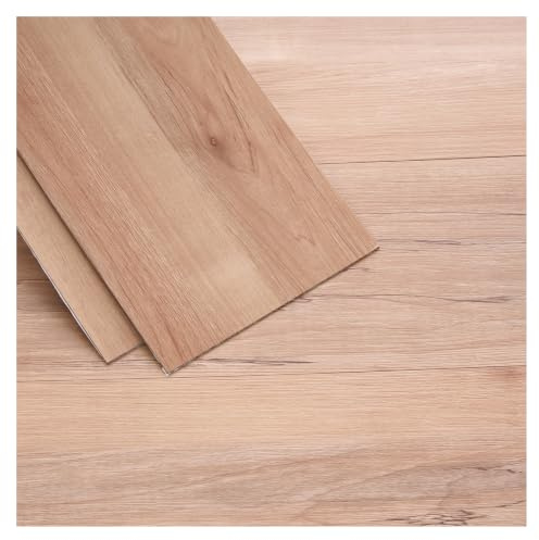 INMOZATA 36pcs Wood Effect Vinyl Flooring Adhesive(Light Natural Oak) | Waterproof Bathroom Floor Tiles Self Adhesive with UV Coated PVC Stick on Tiles Floor for DIY Installation ,Cover 5㎡