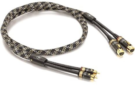 VIABLUE SALE/ALTE SERIE/ABVERKAUF NF-S1 SILVER QUATTRO Cinch-XLR-Kabel Weiblich * Analog/NF * Audiokabel * TWIST * 1 Stück * 4-fach Abschirmung * T6s Cinch-/XLR-F-Stecker * 50 cm * 0.5 m