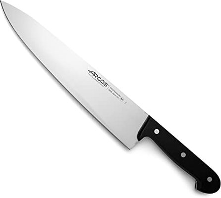 Arcos Coltello Chef in Acciaio Inossidabile – Ideale per Tagliare e Pelare Alimenti Piccoli, Manico Ergonomico in Poliossimetilene, Lama da 300 mm – Serie Universal, Colore Nero